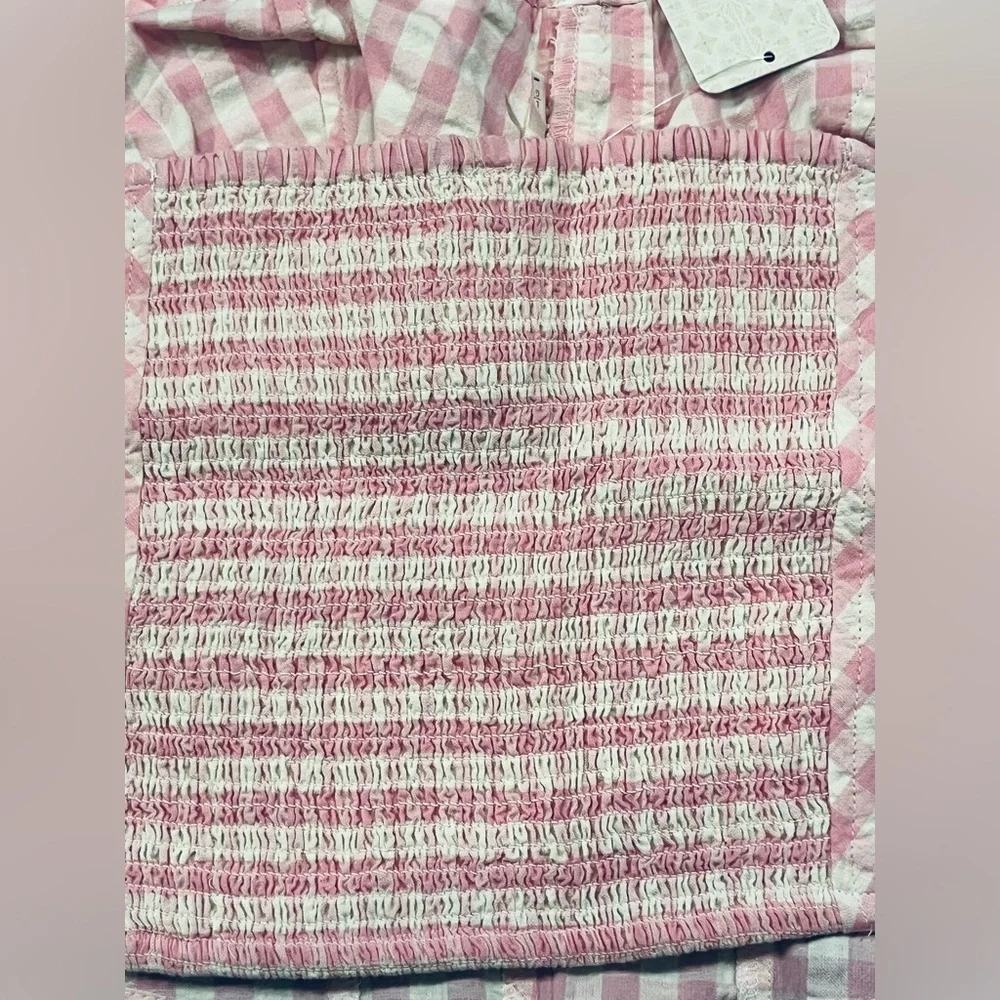 NWT Free People Leilani Gingham Tube Top
